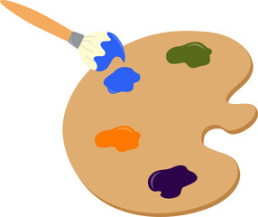Artist Palette Paint Brush
