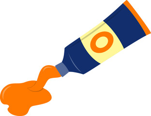 Squeezing Orange Paint Tube