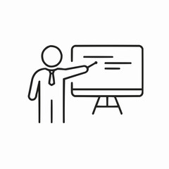Fototapeta premium vector icon of the teacher teaching on the blackboard