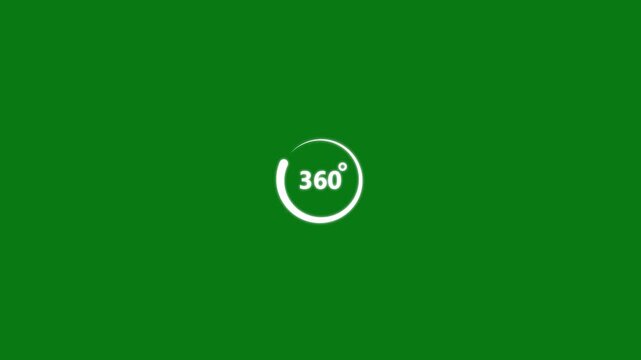 360 degree view icon animation, Icon 360&deg; animation with optional lama matte. Angle 360 degree. Virtual reality. Panorama. Transparent background. Alpha channel.4k video