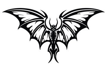 Fototapeta premium Futuristic Flying Alien Insect Icon with Glowing Wings, Vector Illustration for Gaming and Sci-Fi Assets