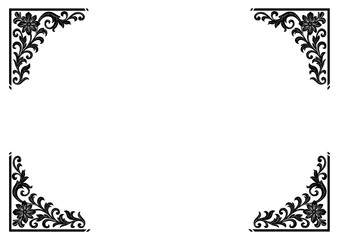 Black Ornamental Corner Frame Design