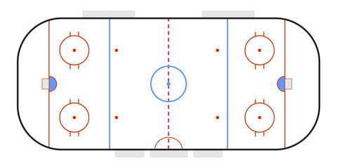 Ice hockey rink or field vector illustration