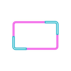 Naklejka premium Light neon rectangle frame. Vector design elements.