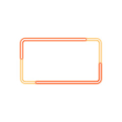 Light neon rectangle frame. Vector design elements.