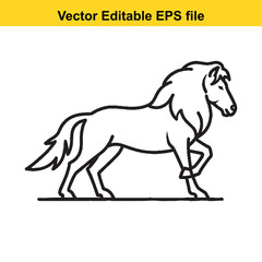 Obraz premium Editable vector horse illustration in eps format for design
