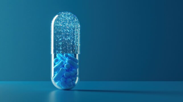 smart digital pill concept , Molecular pharmaceutical biotechnology powered by artificial intelligence, deoxyribonucleic acid gene analysis, nanotechnology for health care medicine