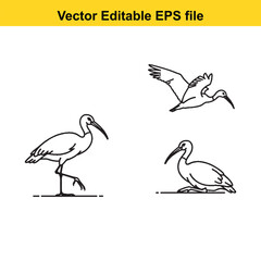 Fototapeta premium Editable vector stork illustrations in eps format for design