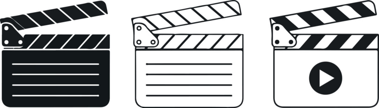 Film clapper boards in different states