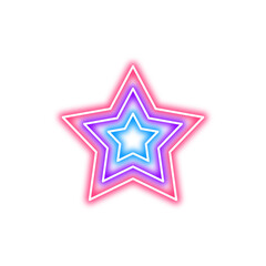 Obraz premium Glowing neon star. Vector illustration 