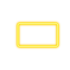 Fototapeta premium Neon rectangular frame. Glowing neon light frame. Futuristic graphic element. Vector illustration.