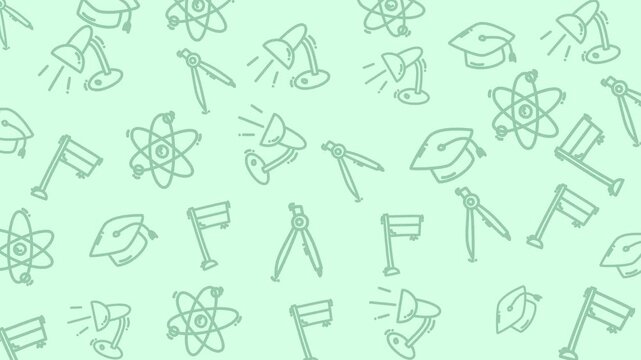 Science Education Symbols Pattern Background.