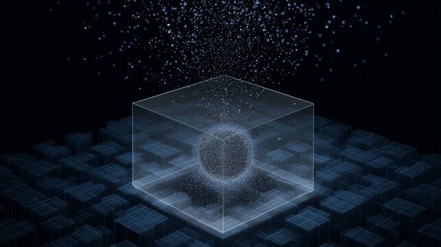 Data sovereignty concept showing a protected intelligence core in a digital space