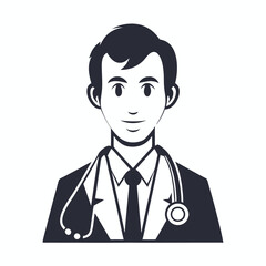 Fototapeta premium Simple Line Art Illustration of a Medical Doctor for Educational Content