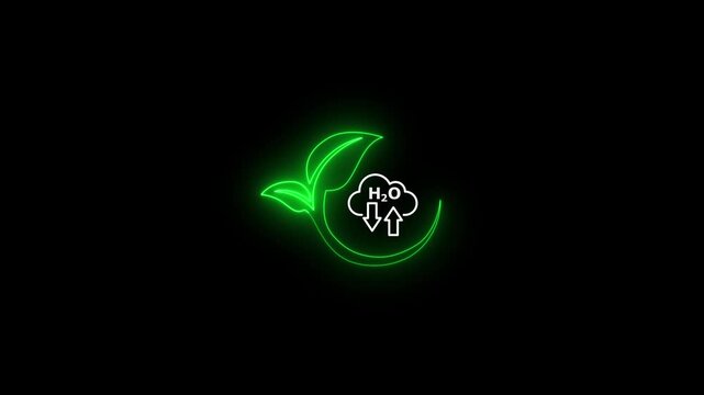 Businessman shows virtual leaf icon with CO2 icon. Net zero greenhouse gas emissions target. Reduce H2O, green business using environmentally renewable energy. change, weather concept.