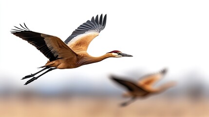 Cranes Flying in the Sky