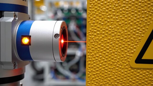 maintenance technical safety optimization concept. Laser technology in action, focusing on precision measurement.