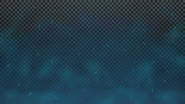Blue fire particle with light blue smoke in black transparent background template