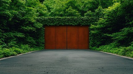 wooden gate in forest