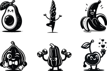 Sharp veggie life silhouette bundle set for clean vinyl applications on glass jars and ceramic kitchenware