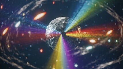 Obraz premium Globe with radiant cosmic beams