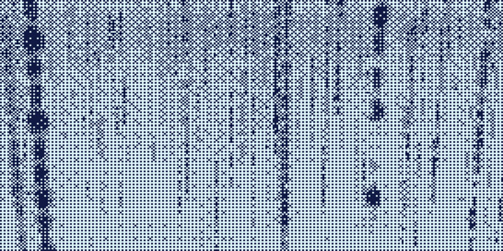 Abstract digital background with dark blue pixelated pattern and glitch effect on light blue backdrop