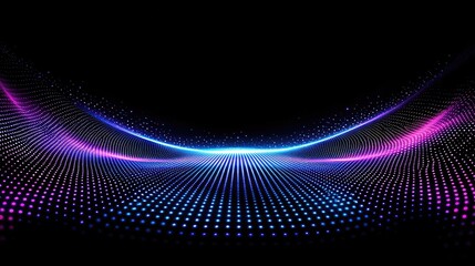 Vibrant Neon Light Trails on Dark Background