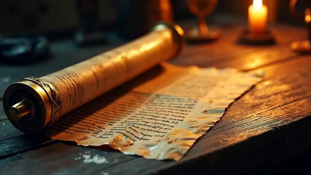 Old manuscript parchment Hebrew text ancient biblical scroll prophets