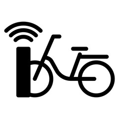 "Bike sharing" icon for urban transportation concept