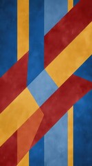 Geometric Abstract Composition Bold Colors and Textural Design