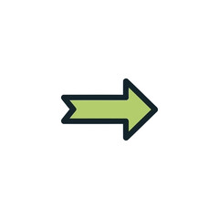 Simple green arrow icon pointing right on a plain background illustration