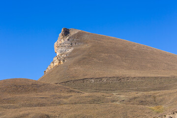 Landscape of a rock massif in Karachay-Cherkessia from the Gumbashi Pass