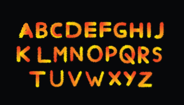 Fur text effect design alphabets and letters 