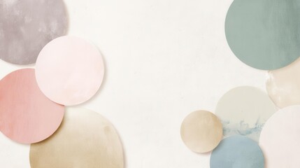Pastel Watercolor Circle Shapes on Textured Background