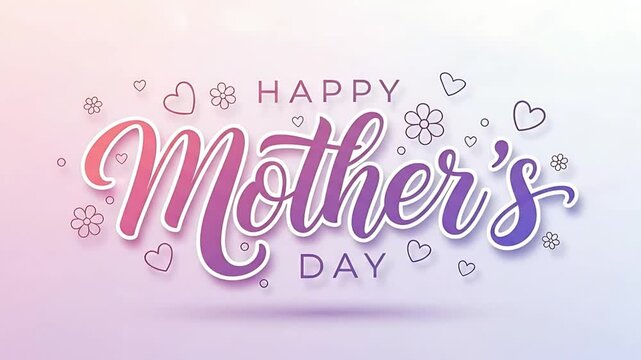 Elegant happy mothers day greeting card design for a professional animation video project background