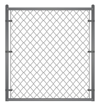 Metallic chain fence. vector illustration