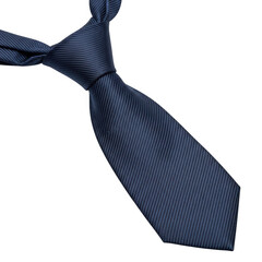 Navy blue striped tie isolated on transparent background