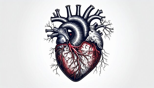 心臓　人体　臓器　解剖　医療　イラスト