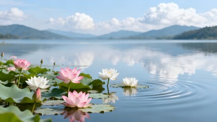 lotus flowers blooming