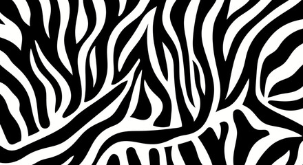 Fototapeta premium Black and white zebra pattern with striped texture.