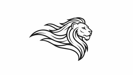 Stylized Lion Head Emblem with Flowing Mane.