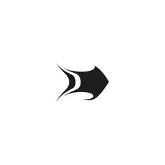 Abstract Black Arrow Symbol on White Background Vector Illustration