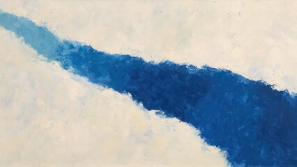 白い余白に流れる青い川の抽象画 背景素材