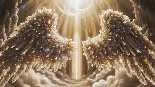 Ethereal Crystal Angel Wings in Divine Light