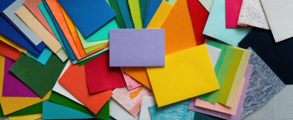 A colorful assortment of craft materials inspires a unique handmade card.
