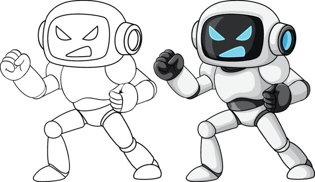 robot cyborg vector illustration
