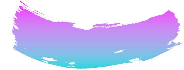 Obraz premium Pink and blue gradient brush stroke isolated on transparent background.