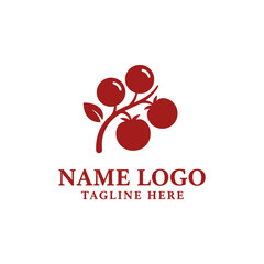 Red Berry Branch Logo Template