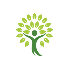 Human Tree of Life Symbol for Growth and Wellness