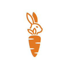 Rabbit and Carrot Logo Icon